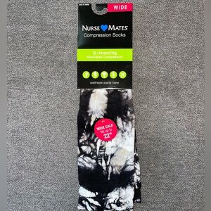Nurse Mates Compression Socks Wide black and white tie dye